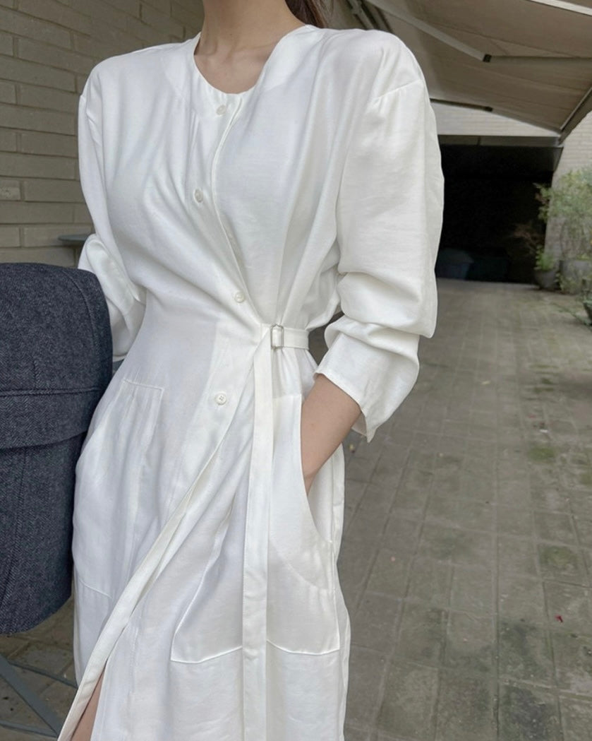[ Pre-order ] Buckle Shirt Dress