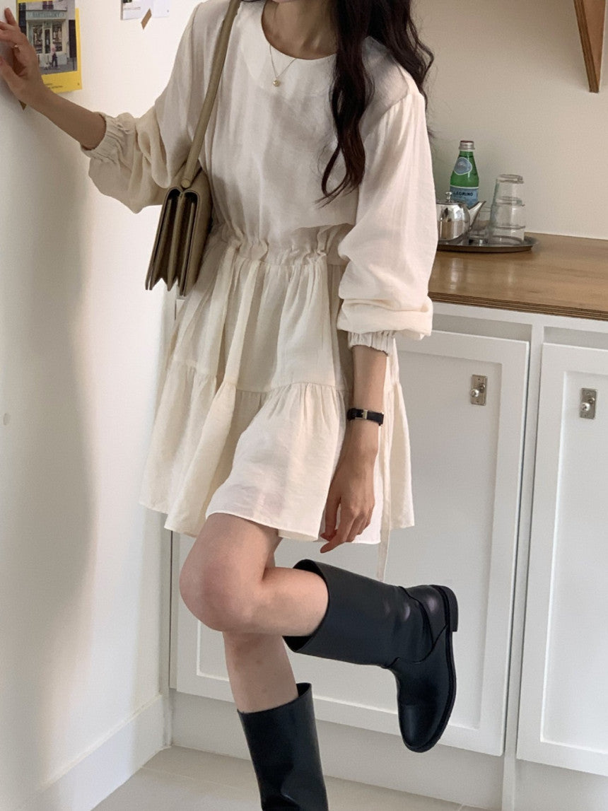 [ Pre-order ] Shirring Cancan Midi Dress