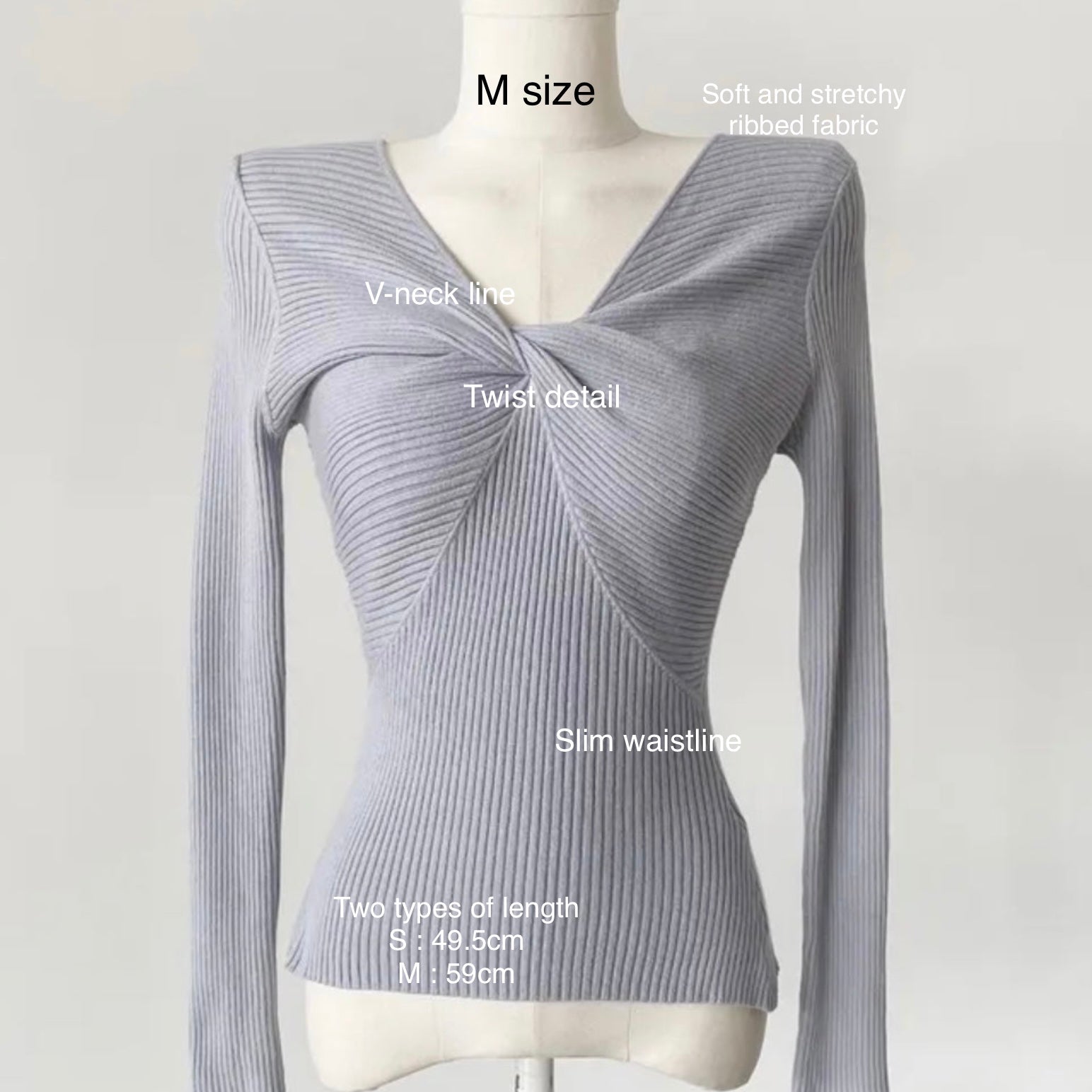 Vivian Twist V-Neck Knit Top
