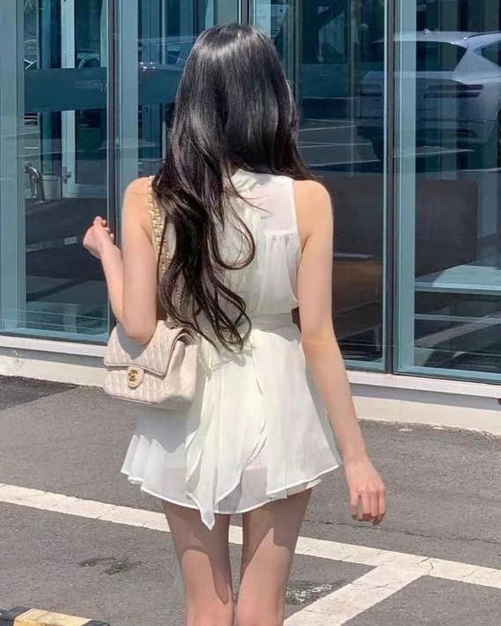 [ Sale Excluded ] Halter-Neck Chiffon Blouse