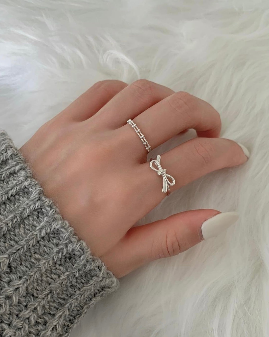 Ribbon Silver Ring