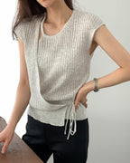 Wrap Cap-Sleeve Knit