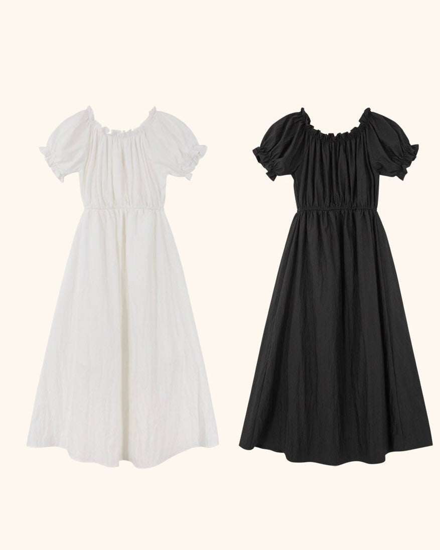 Off-Shoulder Back Ribbon Dress