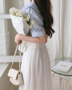 Chiffon Banding Flared Skirt