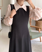 Side Button Sleeveless Long Dress