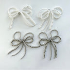 Double Pearl Ribbon Shoe Charm ( 2pcs )