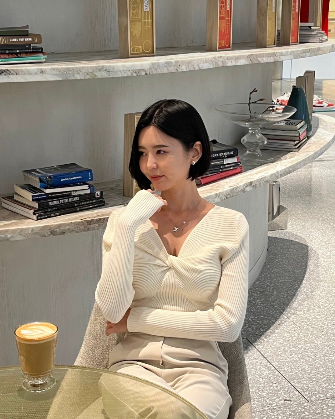 Vivian Twist V-Neck Knit Top