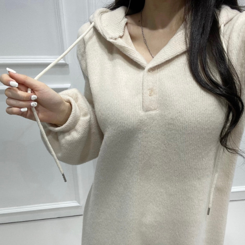 Fleece Hoodie Long Dress