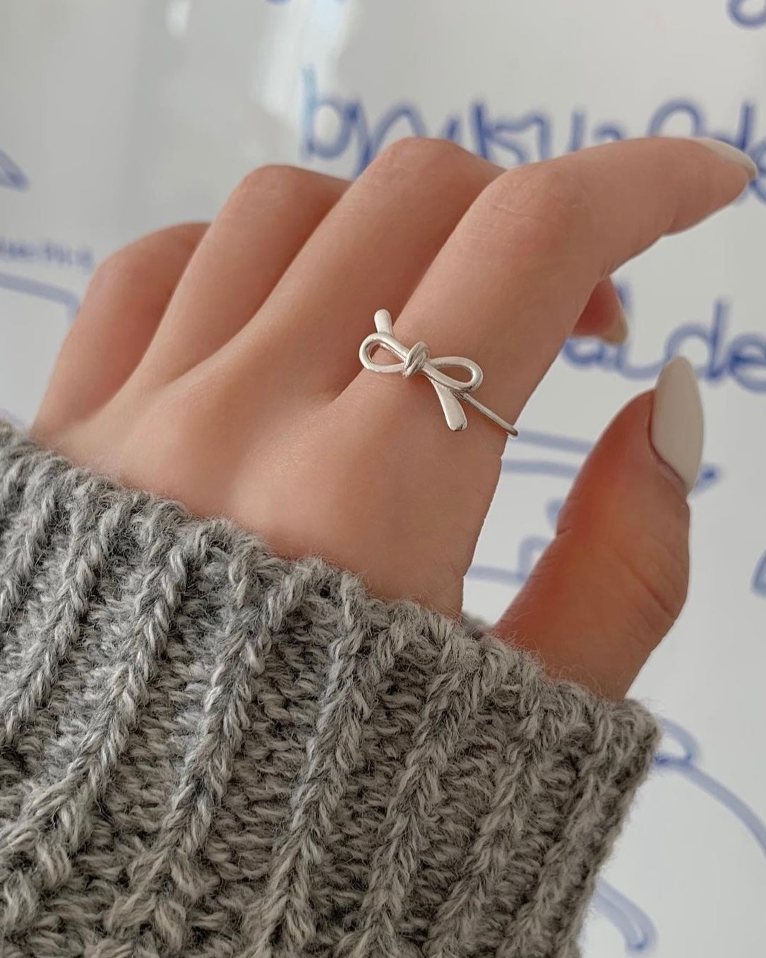 Ribbon Silver Ring