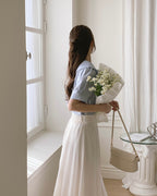 Chiffon Banding Flared Skirt