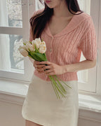 Collar Cable Cardigan