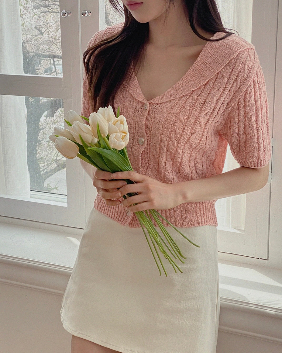 Collar Cable Cardigan