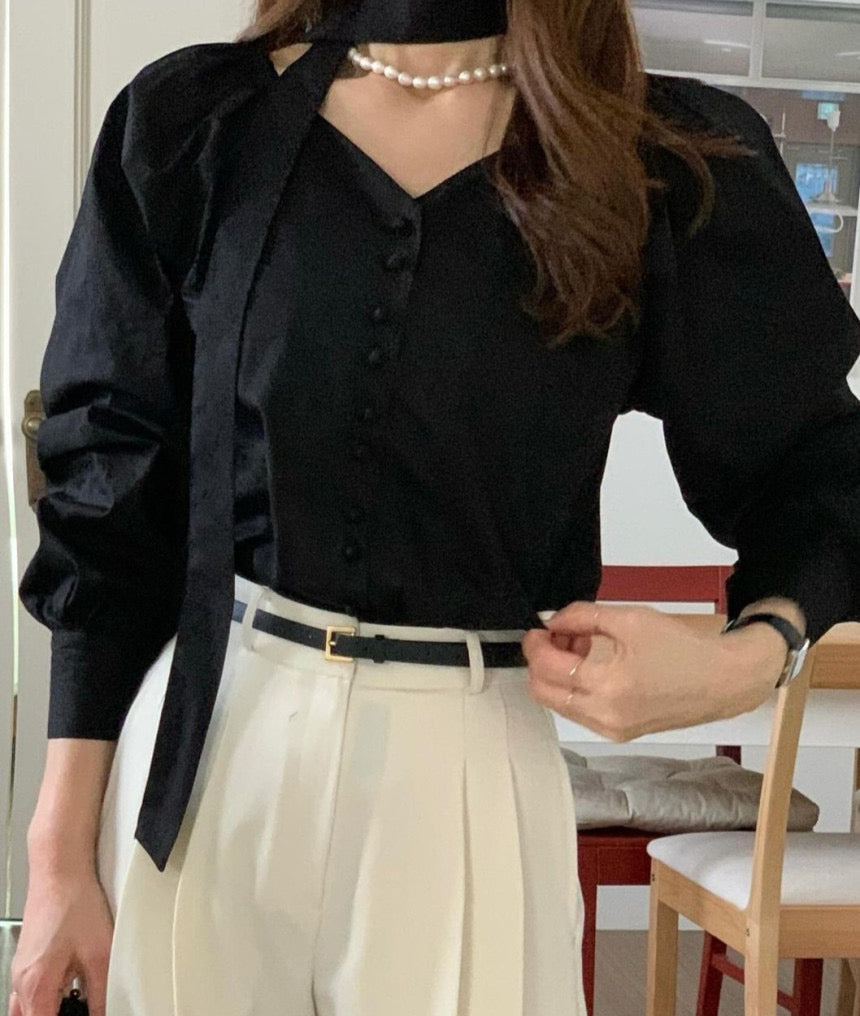 Hershey Tie Blouse