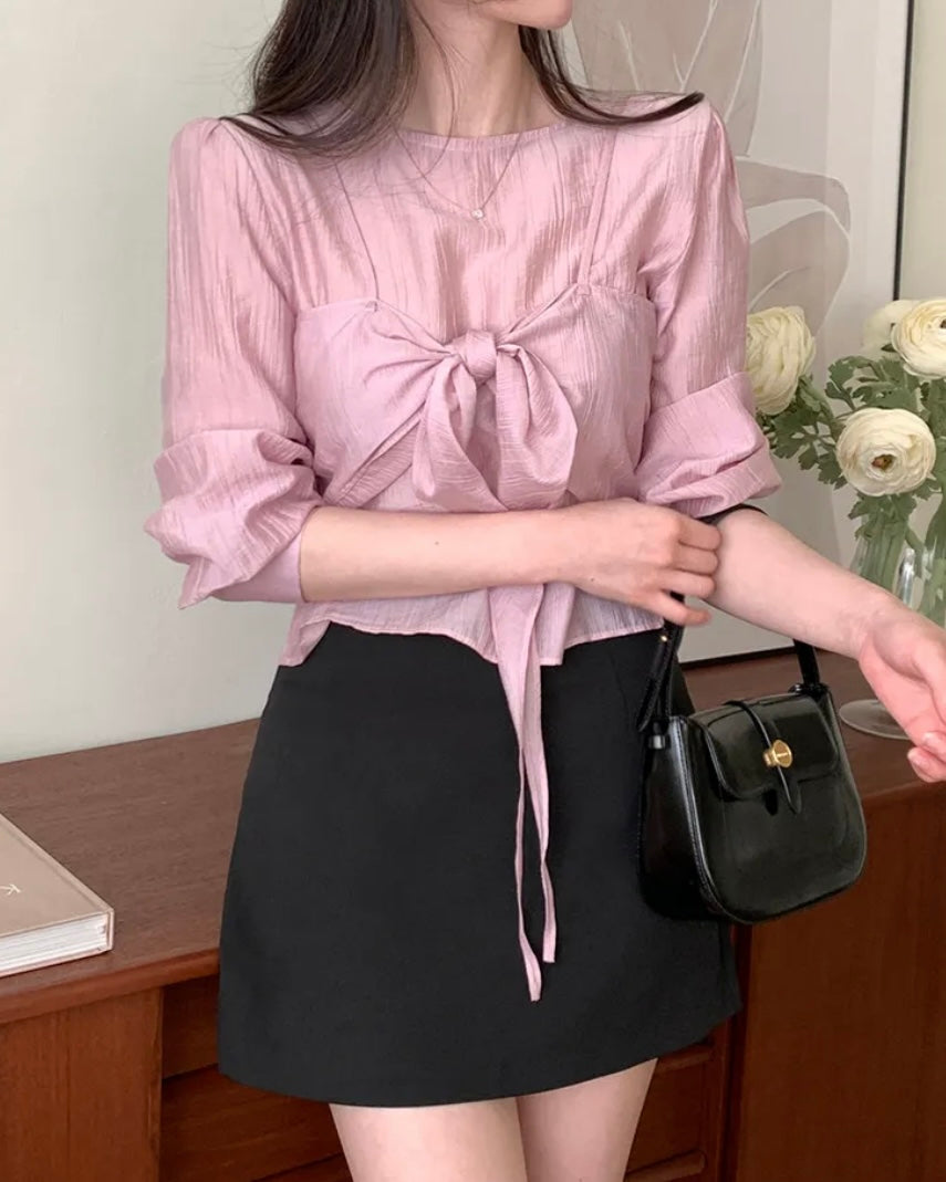 Ribbon Bustier Blouse