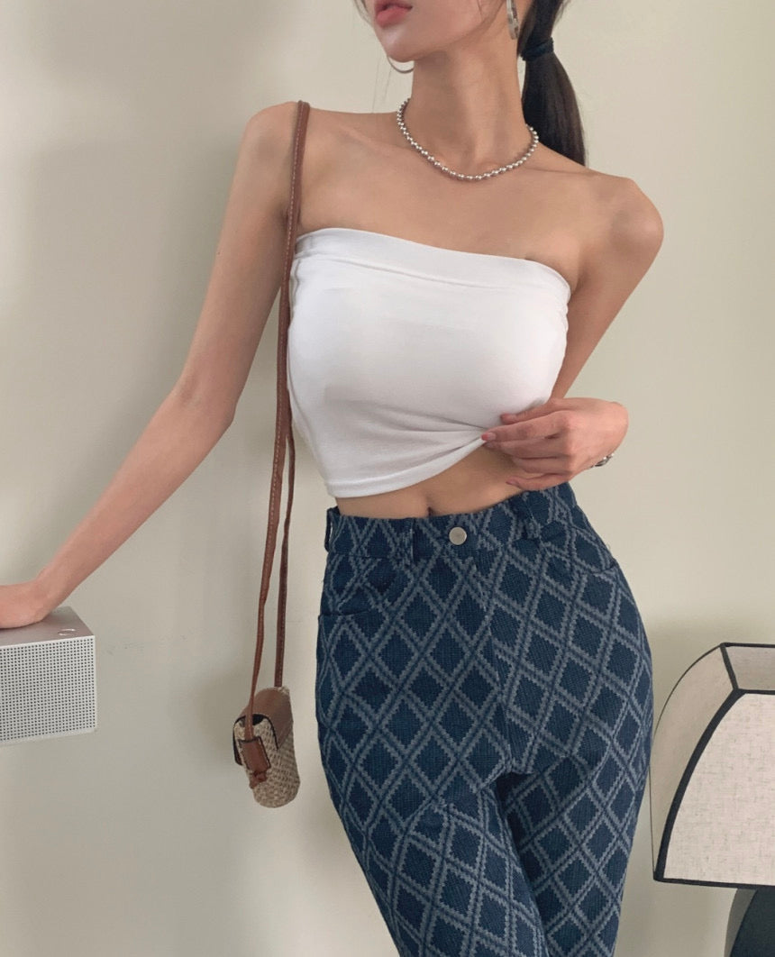 Built-In Padded Banding Tube Top