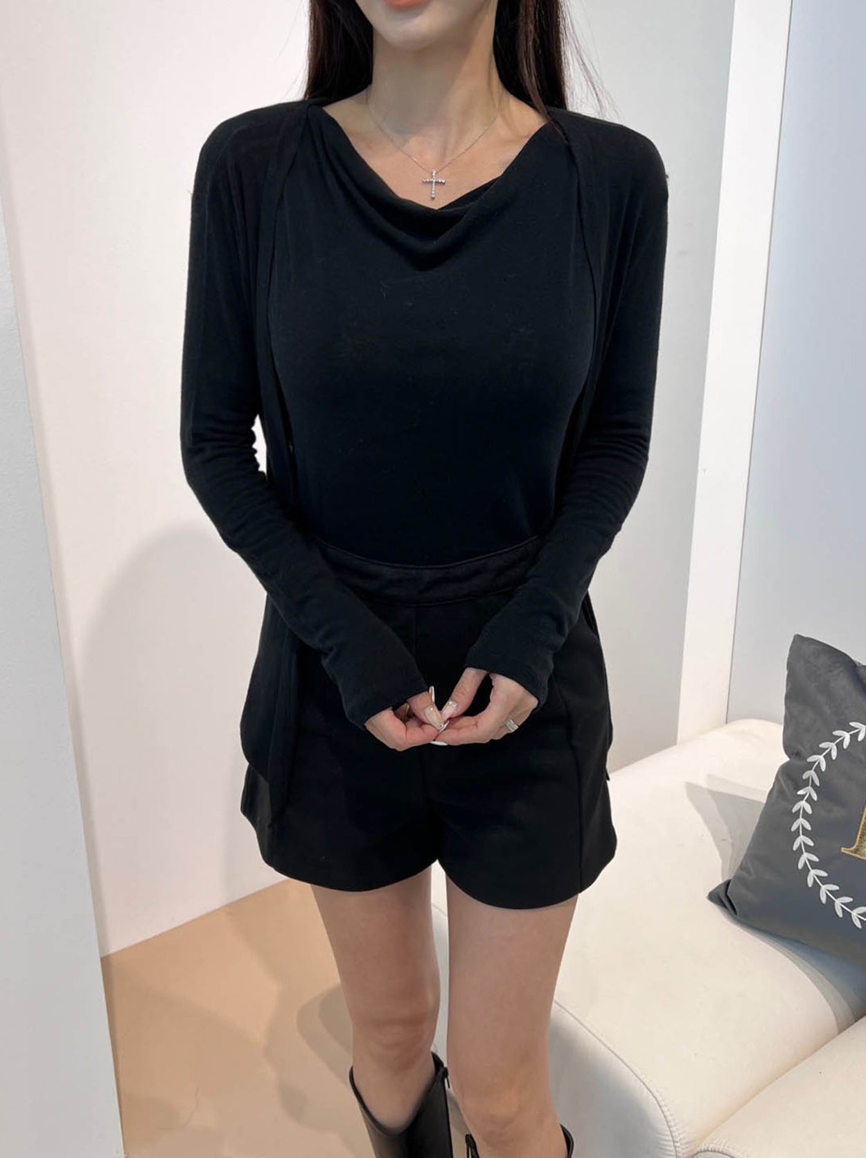 Drape Wool Cardigan Set