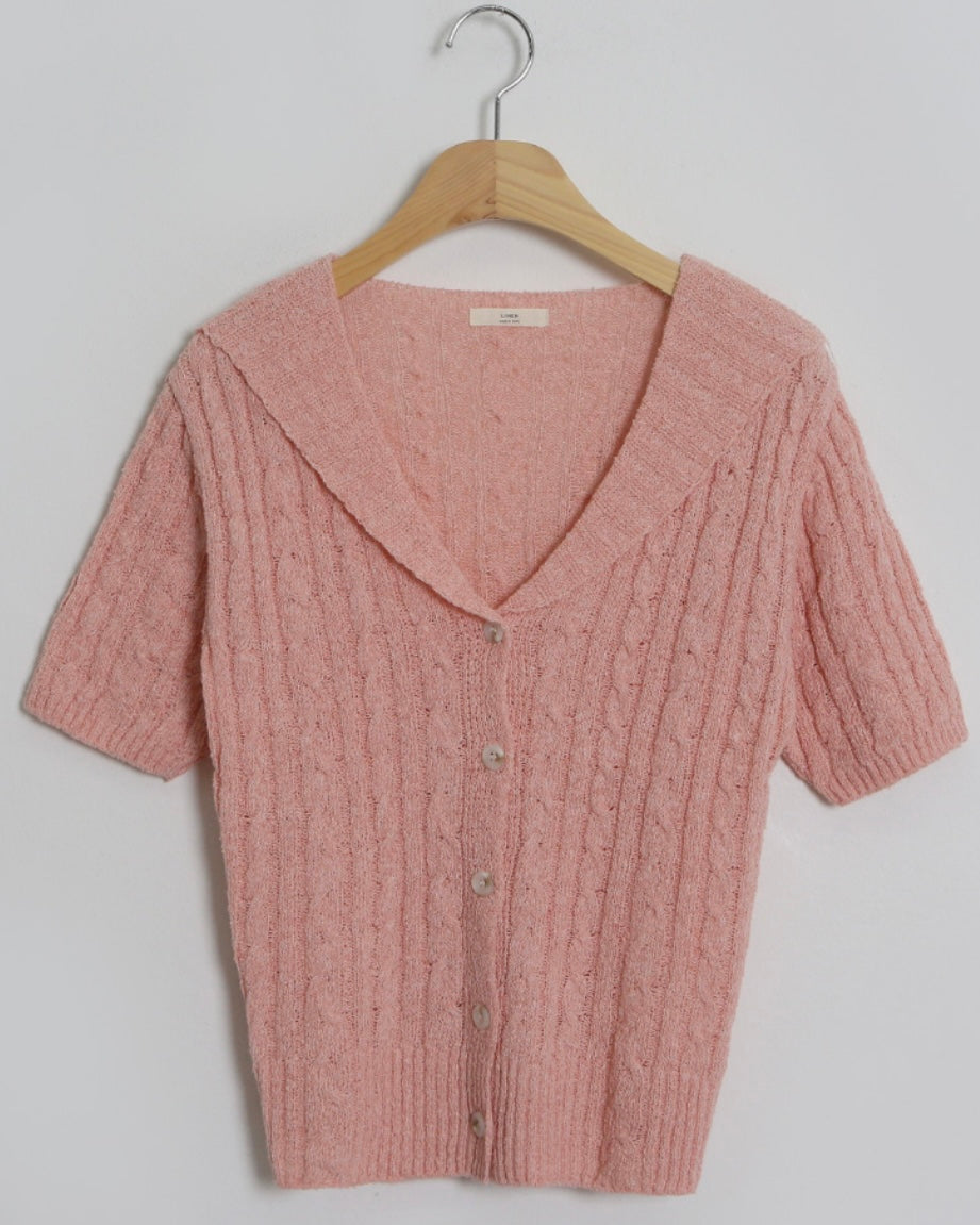 Collar Cable Cardigan