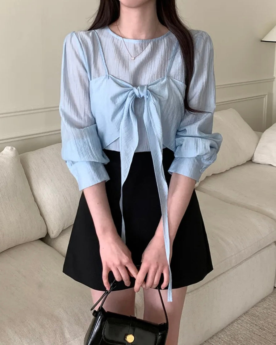 Ribbon Bustier Blouse