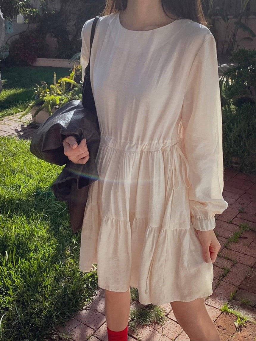 [ Pre-order ] Shirring Cancan Midi Dress