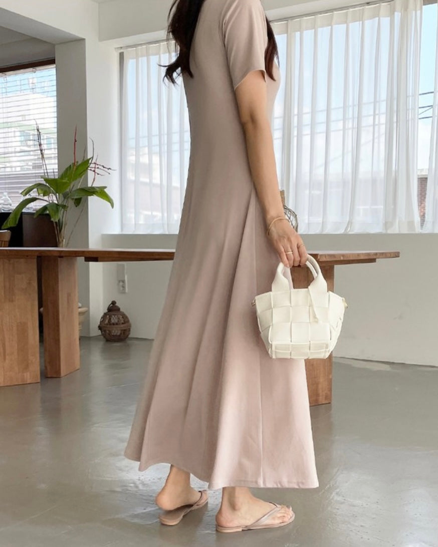 Cool U-Neck Short Sleeve Dress