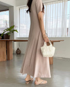 Cool U-Neck Short Sleeve Dress