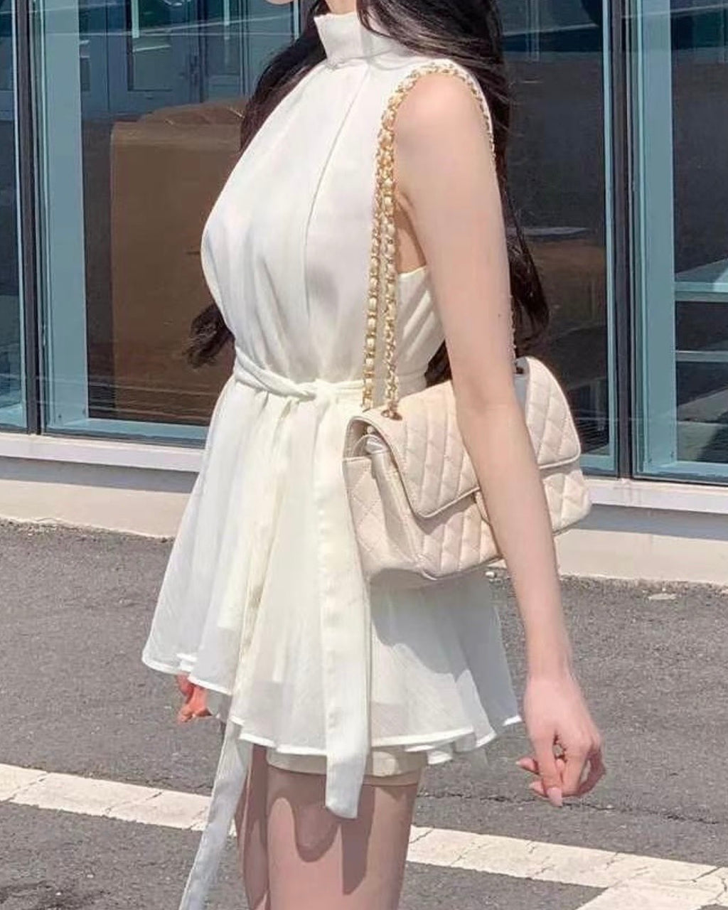 [ Sale Excluded ] Halter-Neck Chiffon Blouse