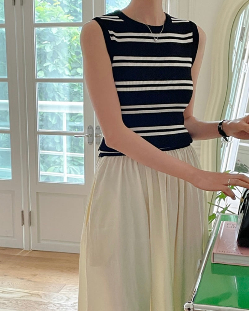 Striped Knit Sleeveless
