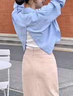 Back Button Cotton Blouse