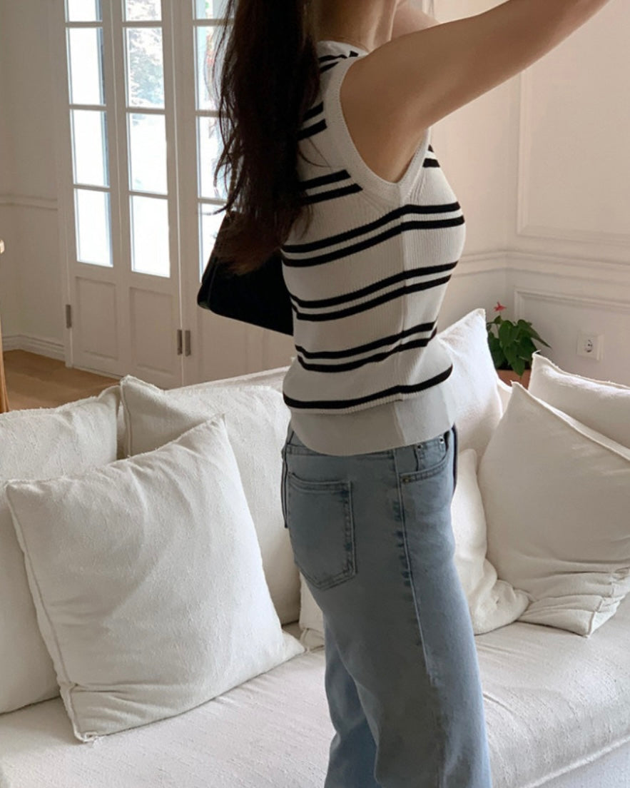 Striped Knit Sleeveless