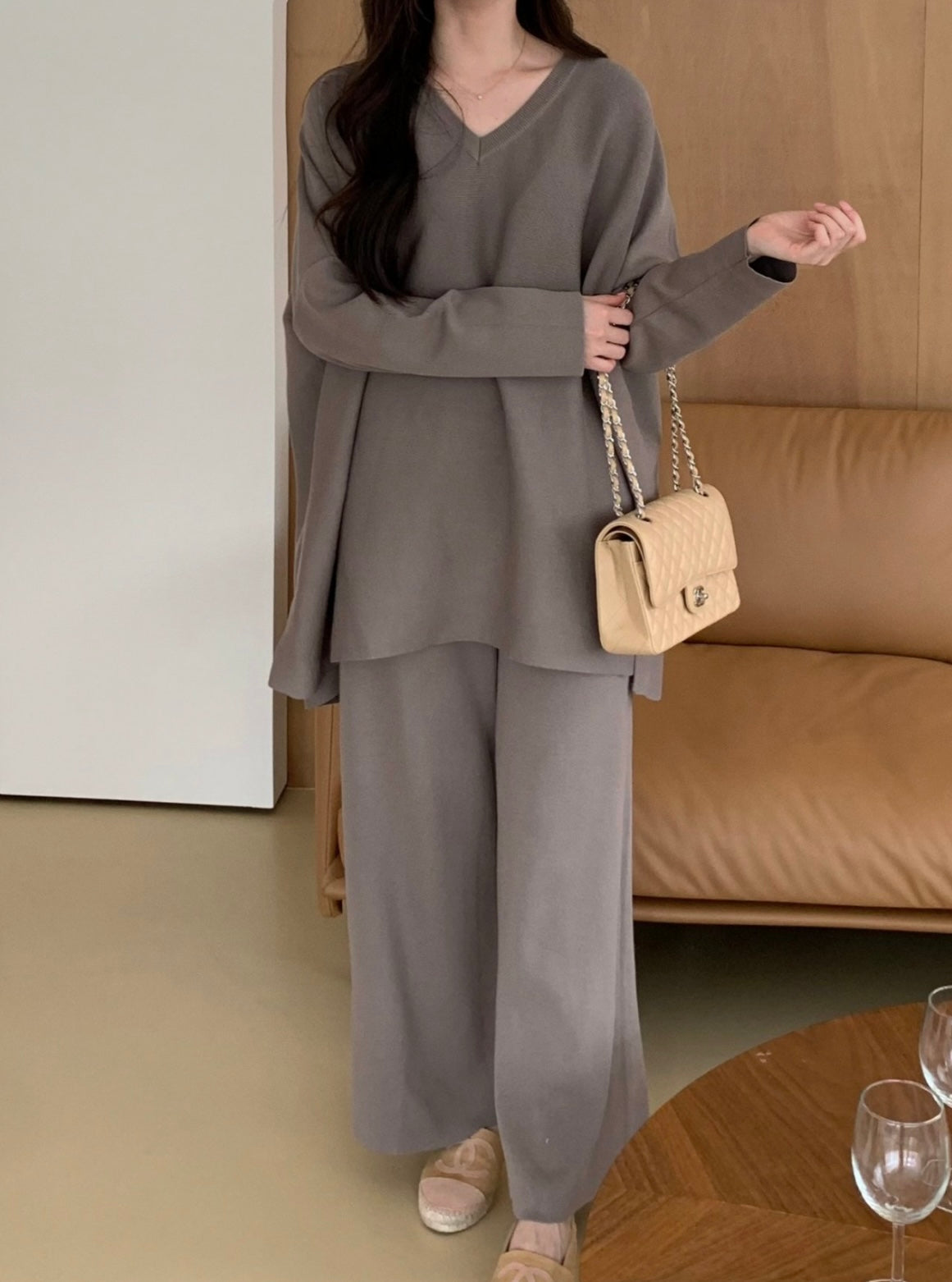 Latte Loose Two-Piece Set