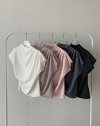 Shirring Half-Neck Top