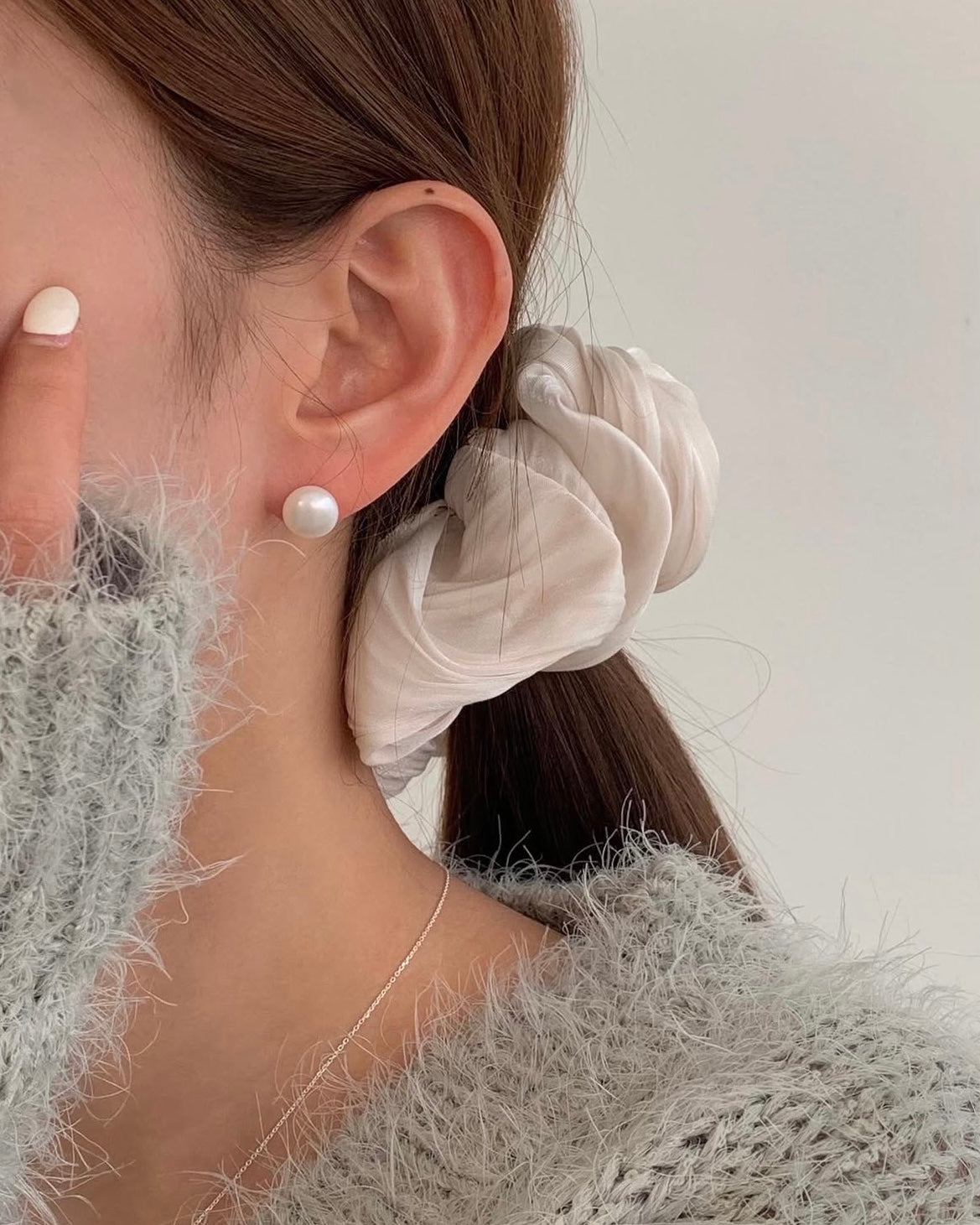 10mm Freshwater Pearl Silver Earrings