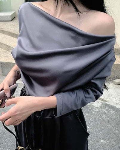 Shirring Elbow Sleeve Blouse