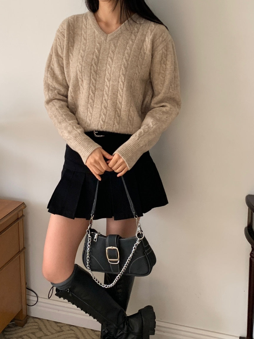 Mocha Cable Knit