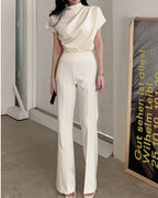 Shirring Half-Neck Top