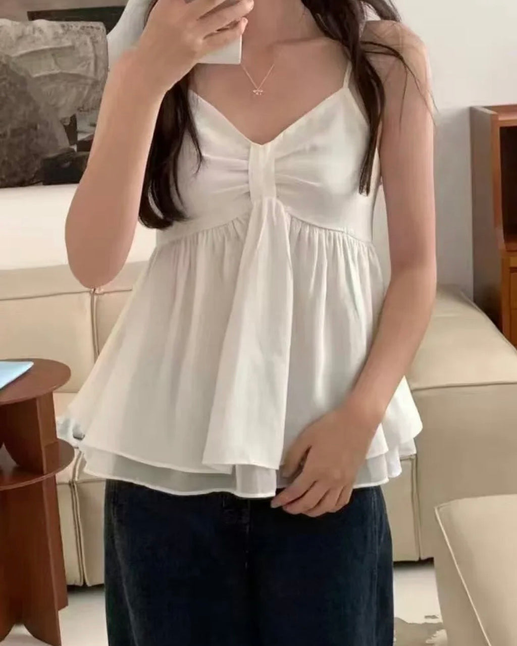 Ribbon Flare Cami Blouse