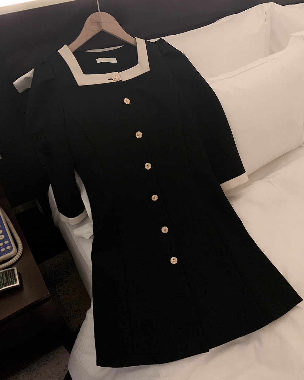 Square-Neck Tweed Dress