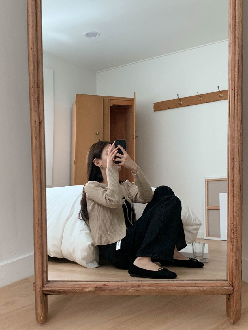 Cashmere Wool Ribbon Cardigan