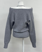 Halter V-Neck Knit Top