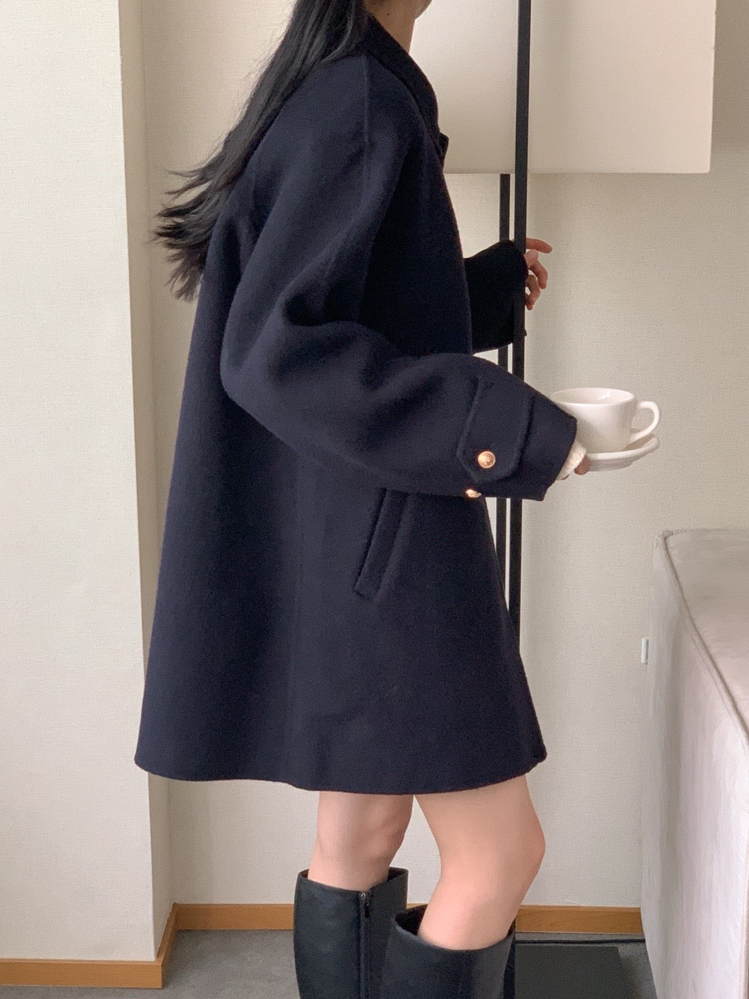 Premium Clair Wool Coat with Inner Padded Vest