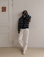Striped Collor Cardigan