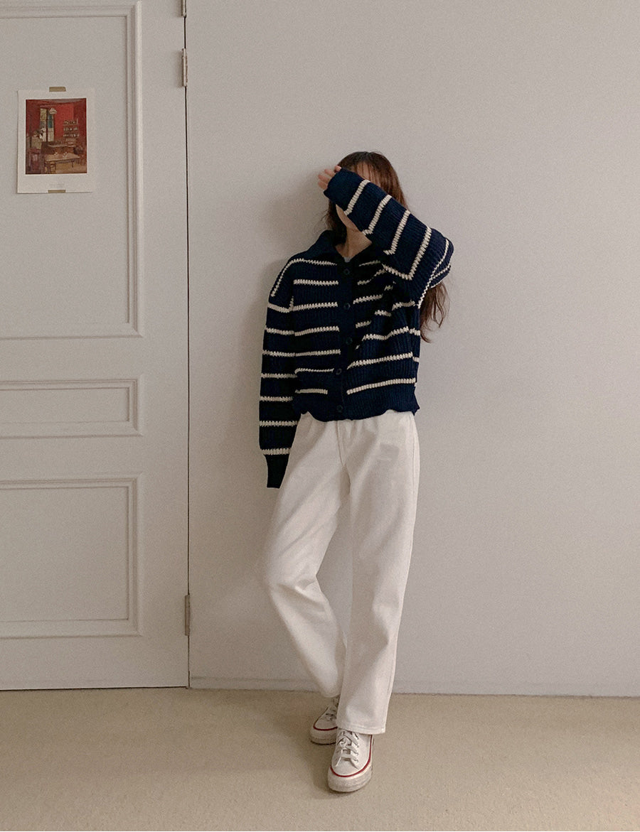 Striped Collor Cardigan