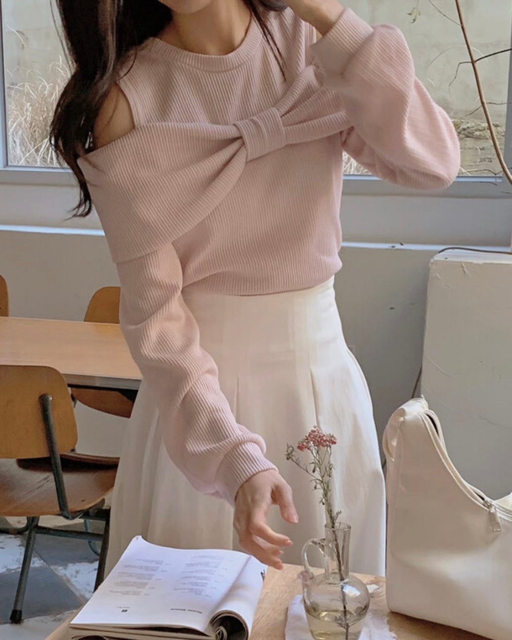 Pony Ribbon Knit Top