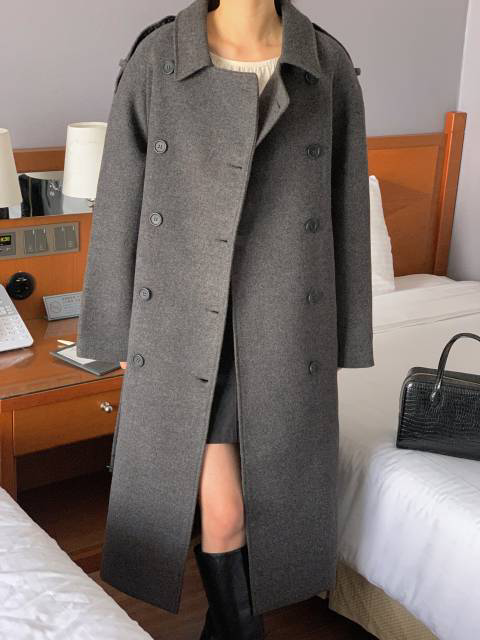 Sage Wool Coat (Quilted Lining)