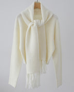 Alpaca Wool Muffler Cardigan Set