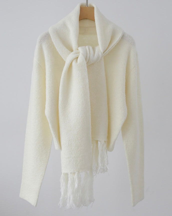 Alpaca Wool Muffler Cardigan Set