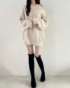 Shoulder Button Cable Knit