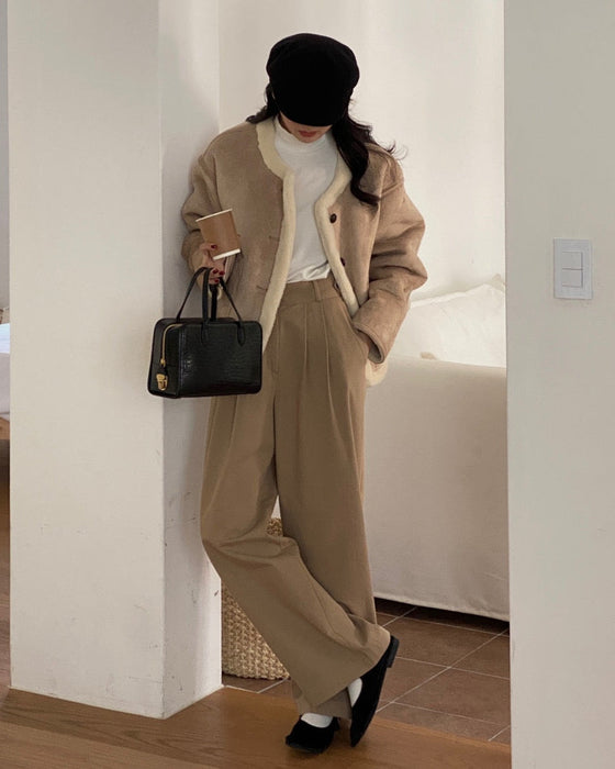 Stitch Shearling Jacket - 60% Wool