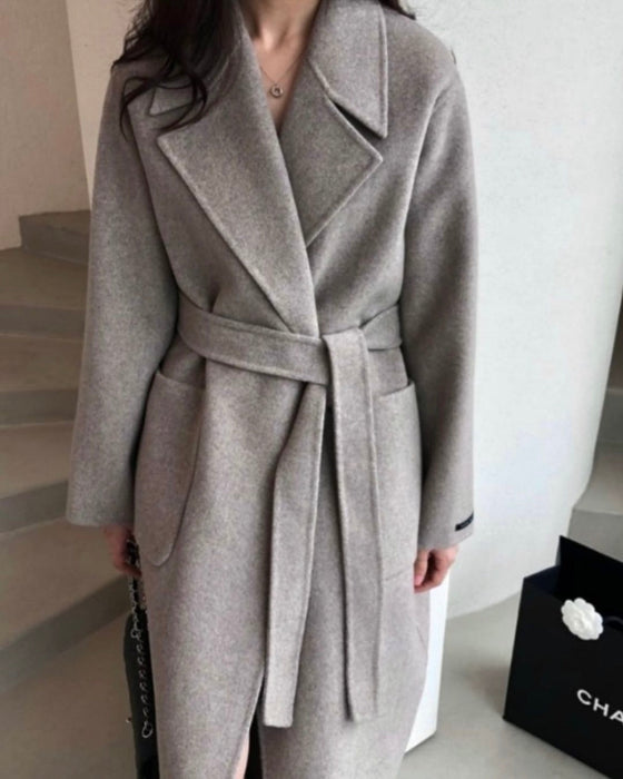 French Grey 90% Wool Coat