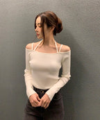 Cathy Ribbed Halter-Neck Knit Top